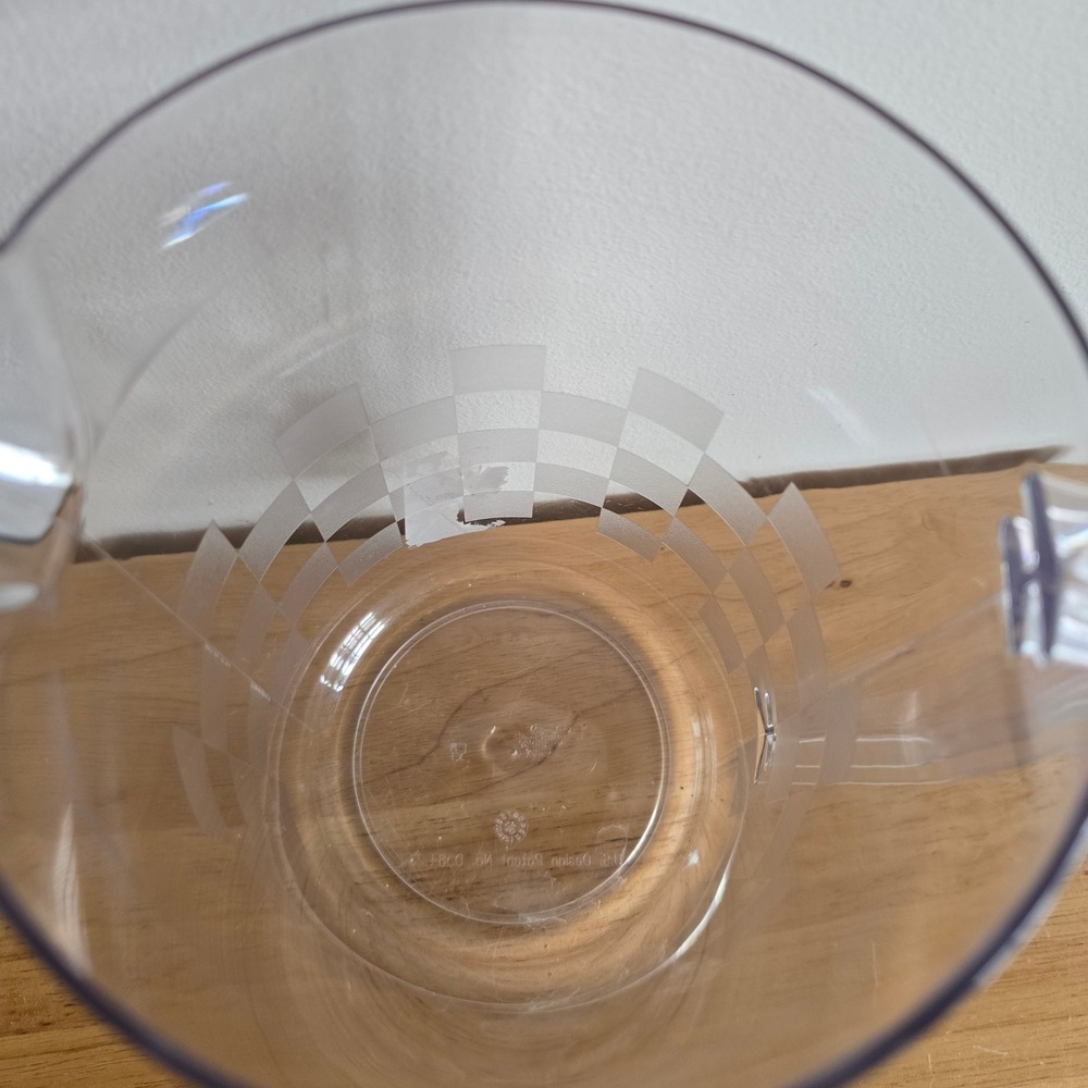 Pampered Chef 2 Qt Quick Stir N Mix Pitcher Clear White Checkerboard Kitchen - Picture 2 of 5